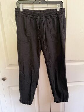 5 for $25! Old Navy Women's Black Elastic-Waist Linen Jogger Pants